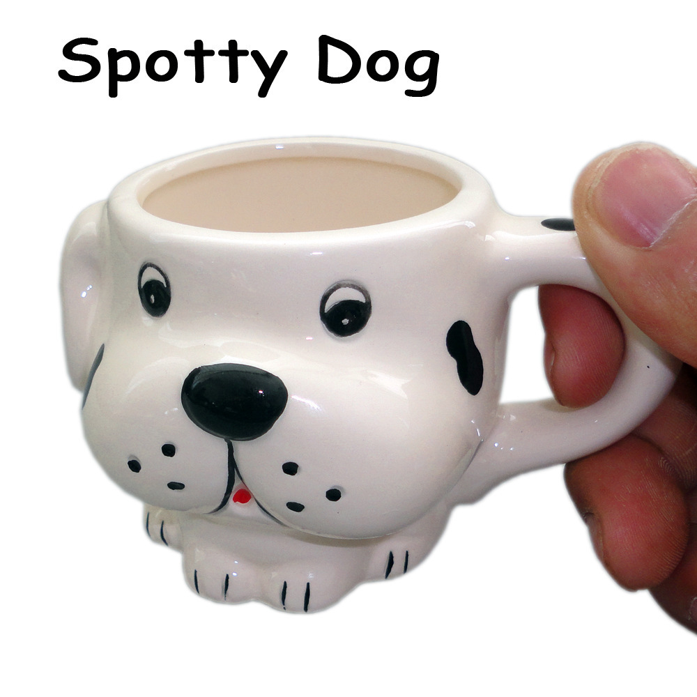 Simple Ceramic Sublimation Mugs 3D Animal Cartoon spot dog Ceramic Mug With the handle Coffee Cup mousse cake milk tea cup gift