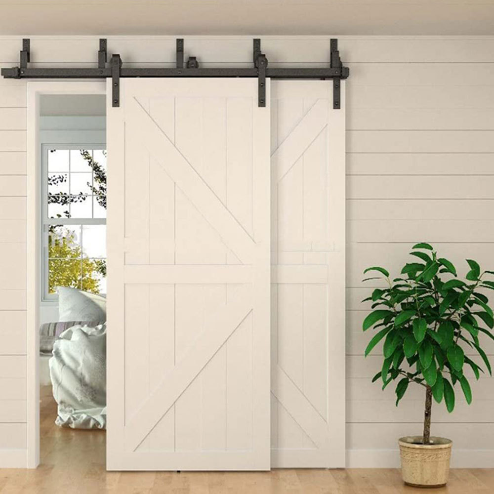 Factory price sliding accordion barn shower doors with door hardware steel barn door