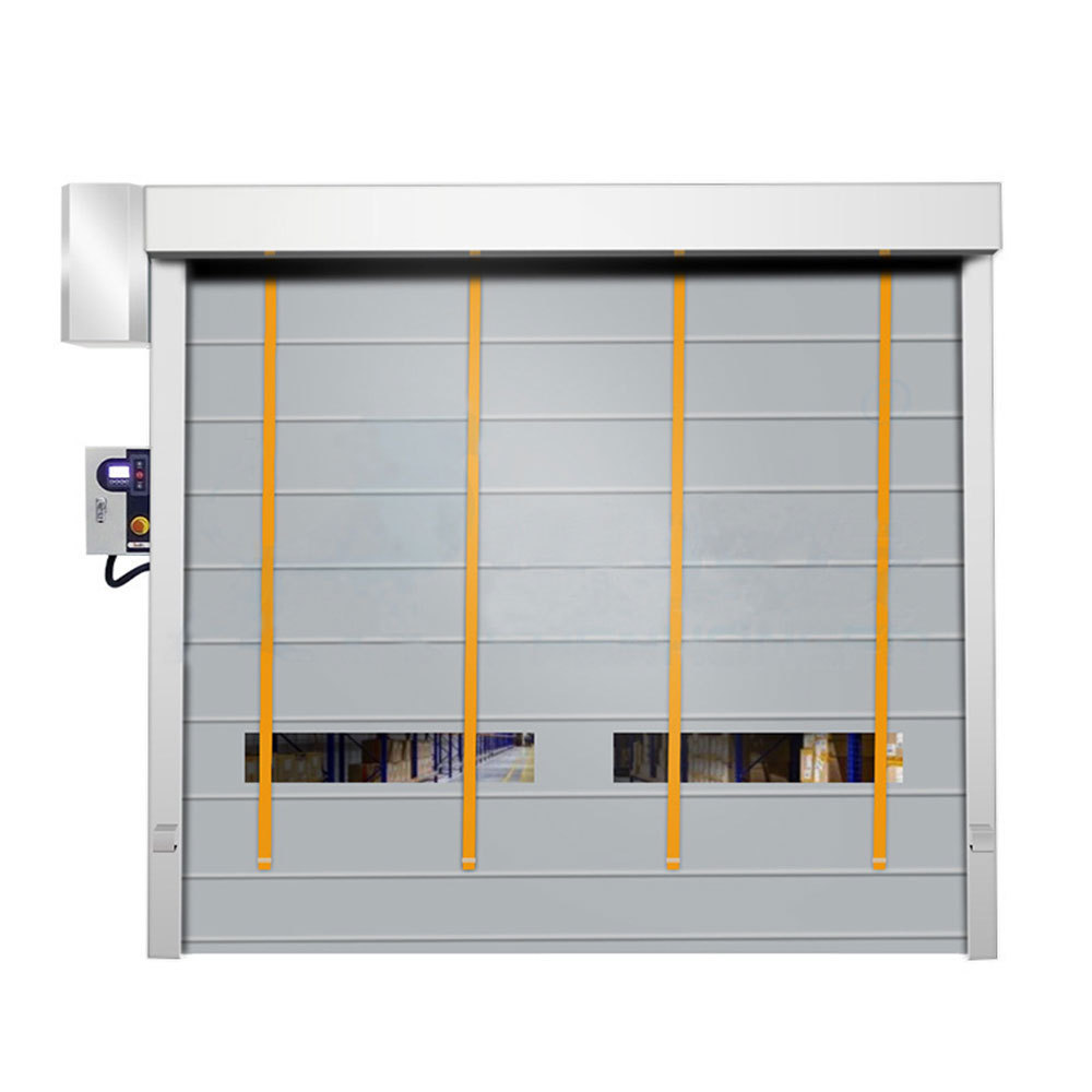 Automatic High Speed PVC Sheet Shutter Stacking Doors Rapid Rolling Industrial Fast Folding Door For Clean Warehouse Windproof