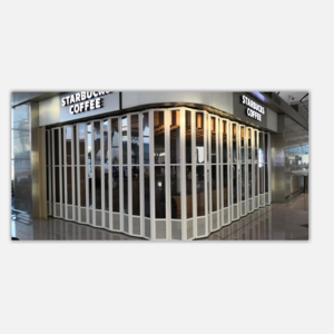 Commercial store polycarbonate folding door aluminum transparent plastic accordion sliding storefront PVC door