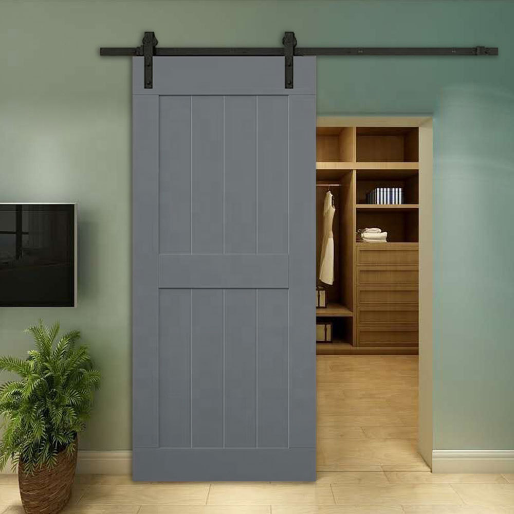 Custom Size Solid Wood Soundproof Interior Barn Doors Sliding Doors With Hardware Kit