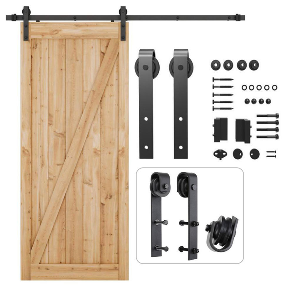 Custom Size Solid Wood Soundproof Interior Barn Doors Sliding Doors With Hardware Kit