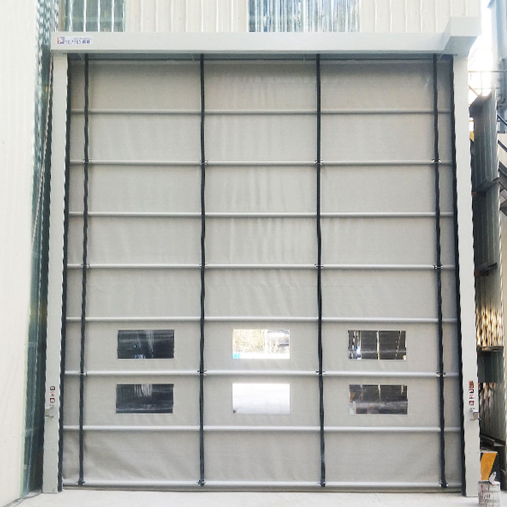 Automatic High Speed PVC Sheet Shutter Stacking Doors Rapid Rolling Industrial Fast Folding Door For Clean Warehouse Windproof