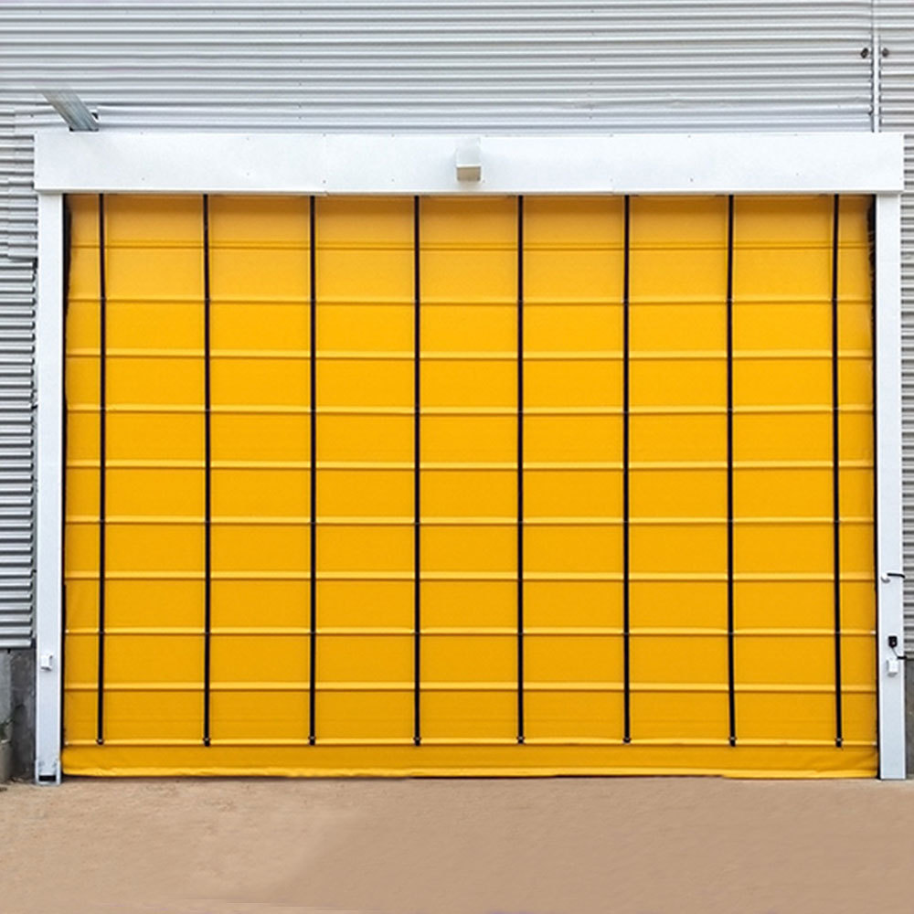 Automatic High Speed PVC Sheet Shutter Stacking Doors Rapid Rolling Industrial Fast Folding Door For Clean Warehouse Windproof