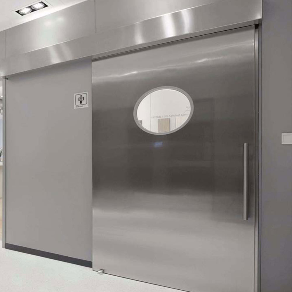 Stainless steel Automatic Sliding Lead Lined X-ray Doors Hermtic Hospital Lead Door