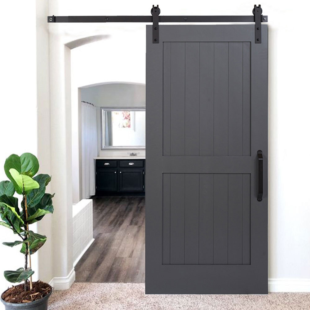 Custom Size Solid Wood Soundproof Interior Barn Doors Sliding Doors With Hardware Kit