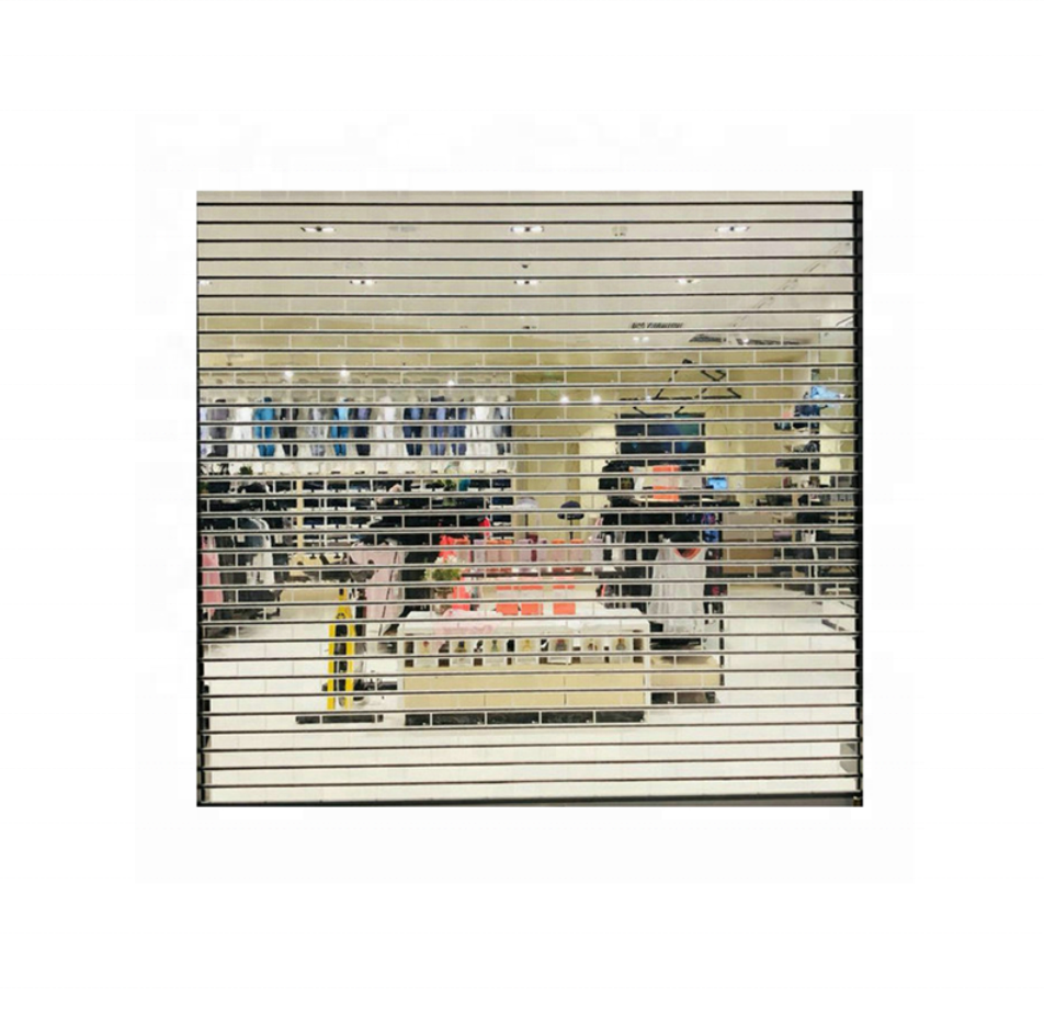 Commercial Sliding Transparent Garage Roller Shutter Polycarbonate Folding Door