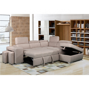 Modular Couch multi-functional loveseat 2P with bed+Chaise with storage+ottoman living room sofa with usb charge