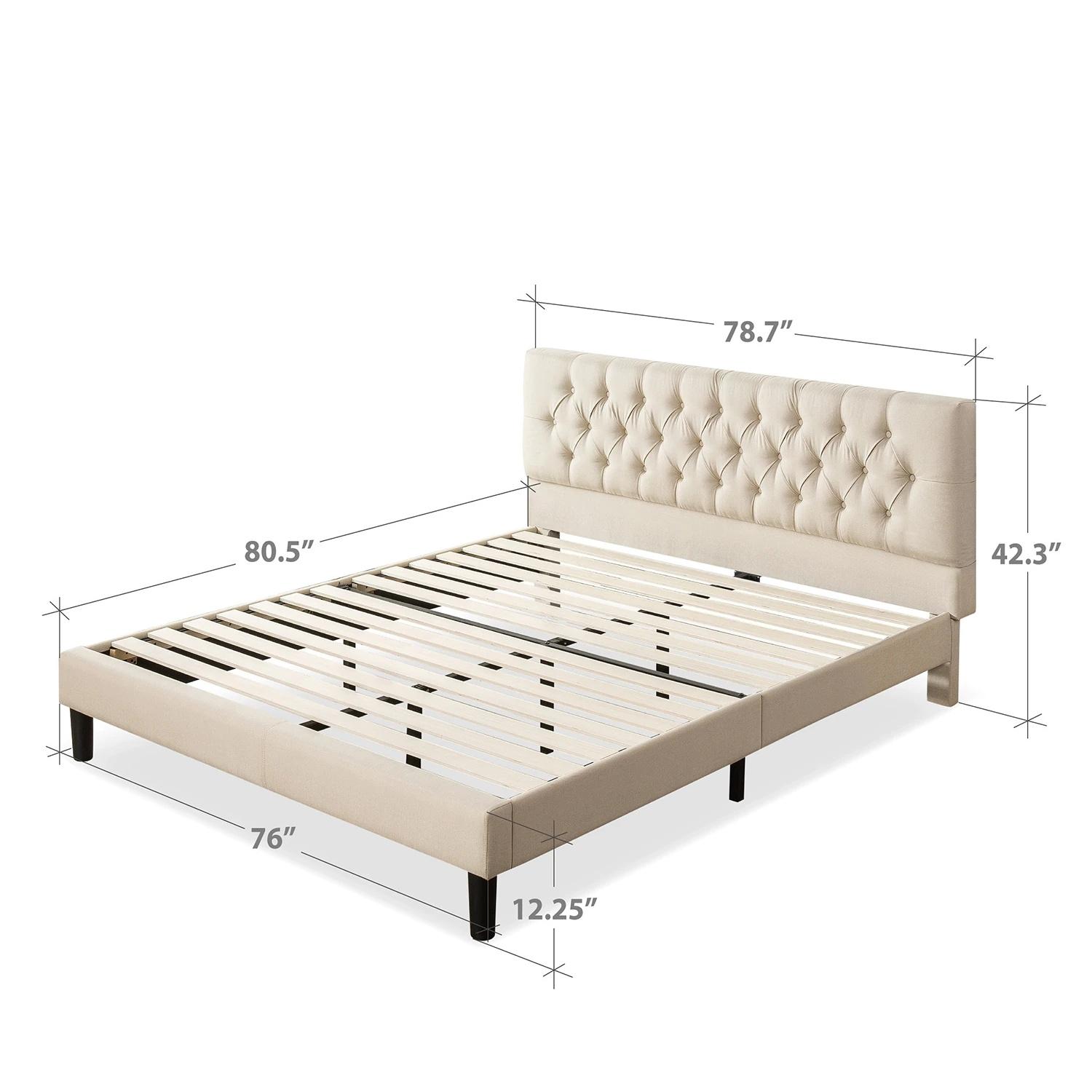 Home use beds Super Low price high quality velvet fabric beds Beige color platform upholstered bed furniture for Hotel