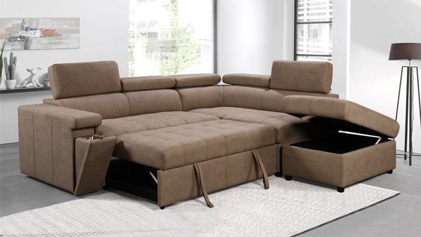 Top grade couch living room sofa loveseat with pull-out bed+corner+ ottoman living room sofa set furniture with cup holder