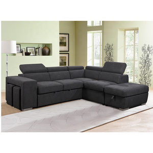 Hot selling in France loveseat+chaise+ottoman with storage sectional sofa with headrest sofas for living room