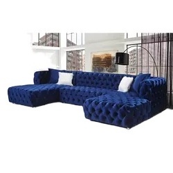 Commercial home furniture European style Multi-color sectional sofa U shaped velvet sofa set couch living room sofas