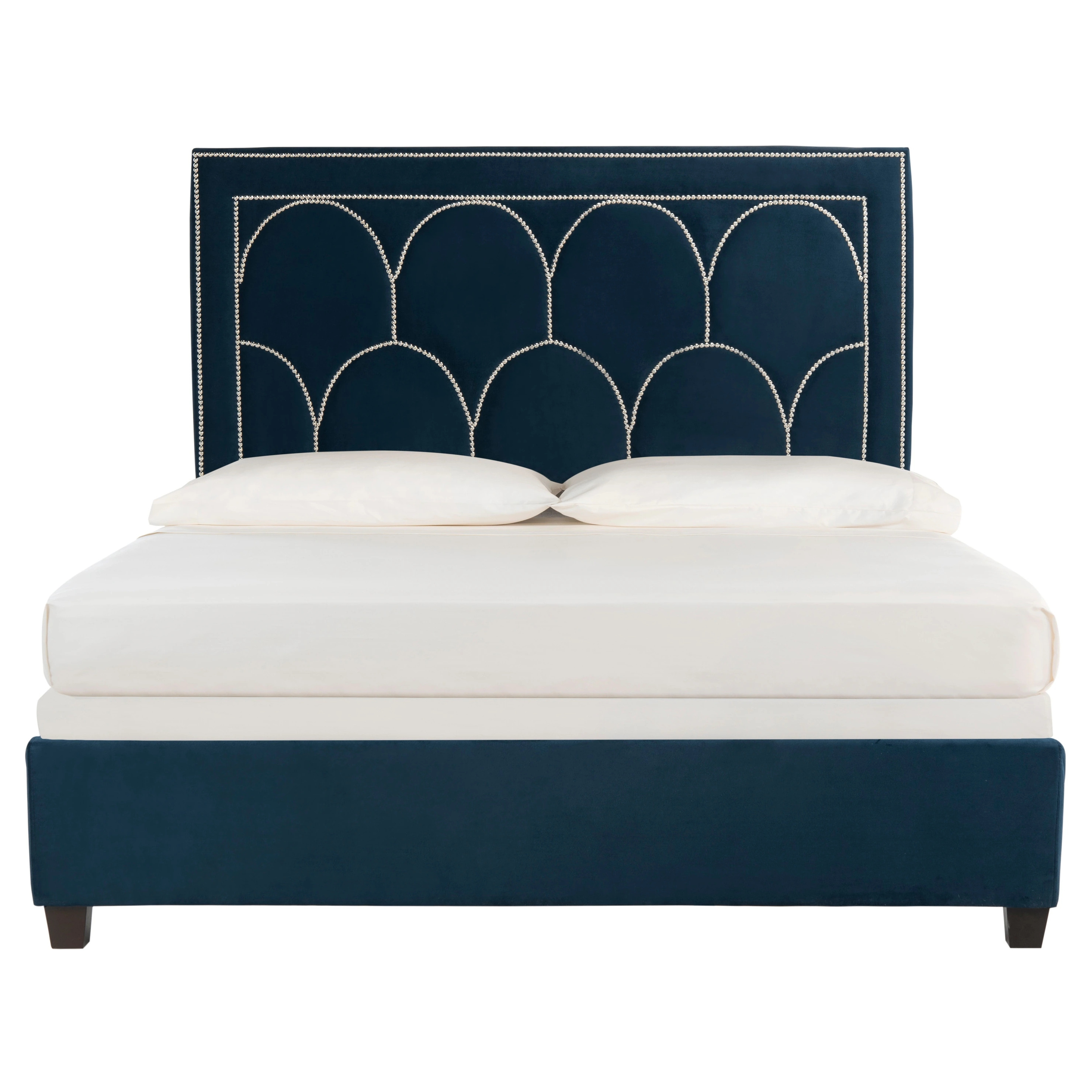 Hotel Modern Double Bed Frame Headboard with nail design upholstered beds for Hotel