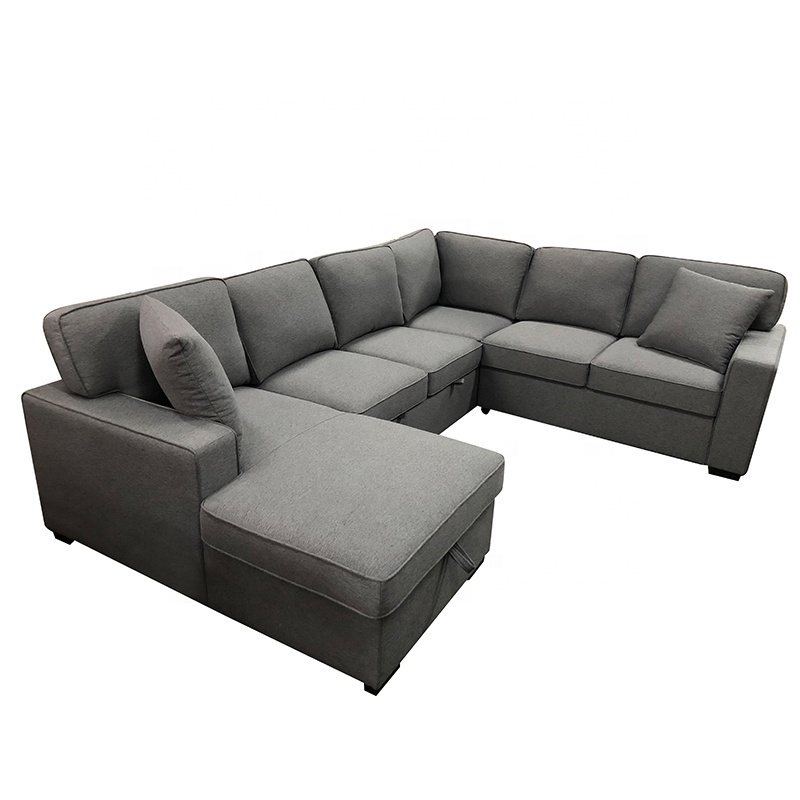 Factory direct sale living room sofa corner cum bed sleeper with storage sofa bed