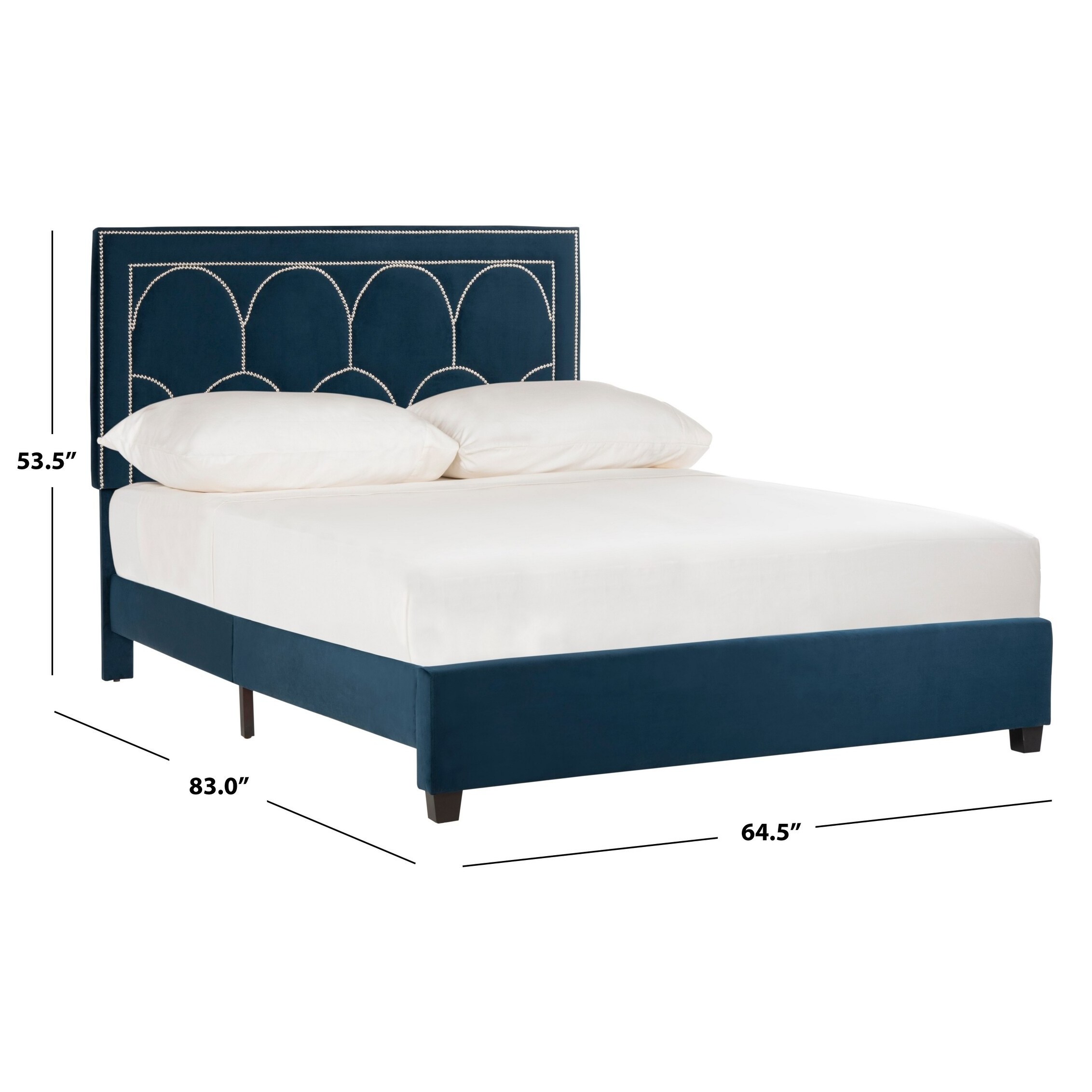 Hotel Modern Double Bed Frame Headboard with nail design upholstered beds for Hotel