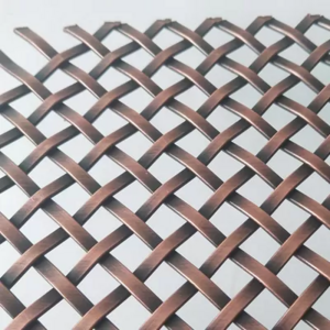 Architectural woven wire mesh fabric / flat wire crimped woven mesh decorative wire mesh for room divider