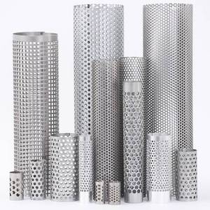 stainless steel 3 inch perforated exhaust filter tube/perforated stainless baffle tubing/round filter perforated tube