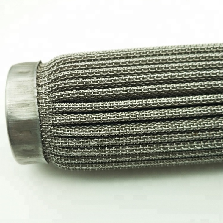 1 2 5 10 20 50 100 200 300 micron stainless steel sintered wire mesh oil filter cartridge