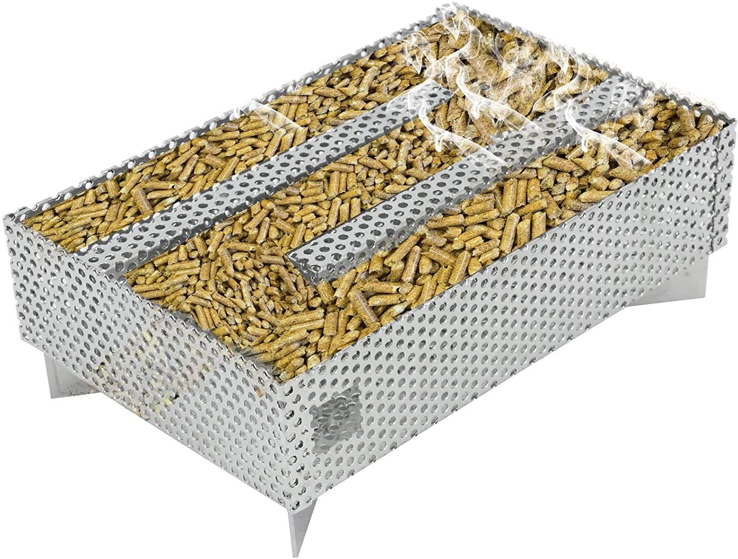 5*8 inch Pellet Maze Smoker Tray for Hot and Cold Smoking Meat Fish Cheese Pork Smoking with Wood Pellets