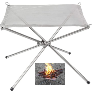 Campfire Grill Mesh Camping Fireplace Collapsible Steel Fire Pit Portable Folding Outdoor Custom Silver Stainless Steel Support