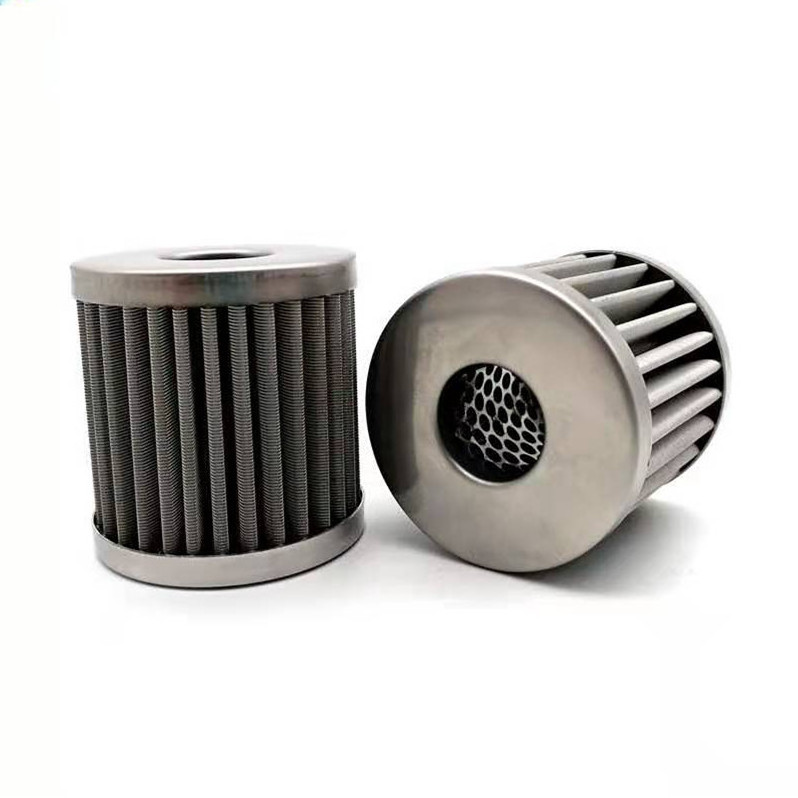 1 2 5 10 20 Micron Pleated Wire Mesh Filter Cylinder Fuel Filter Air Compressor Filter