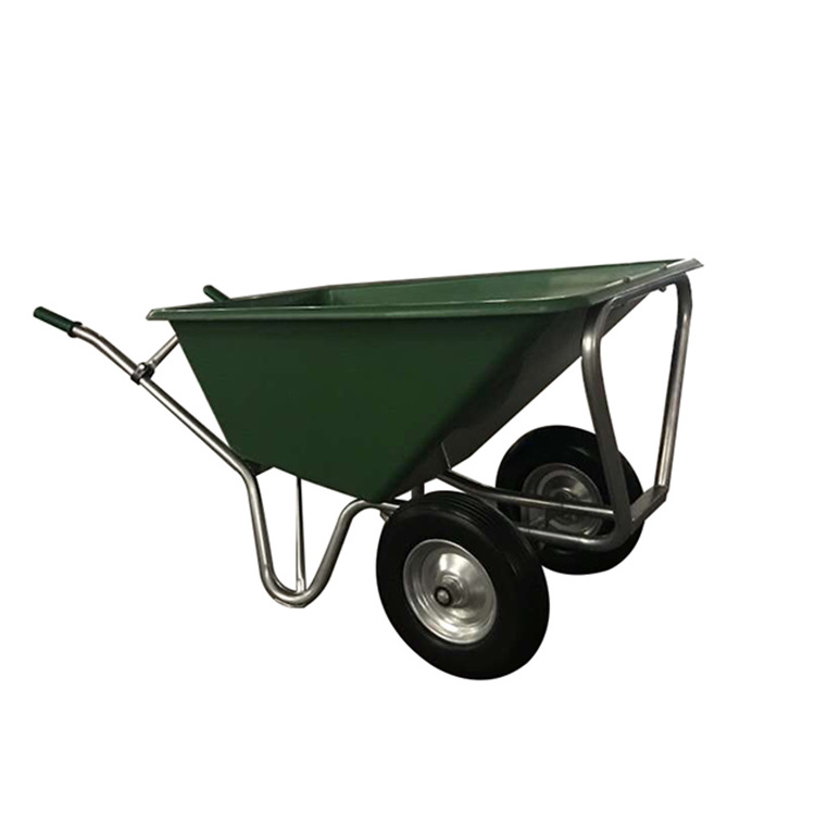 Normal Wholesale 2 Wheeled Menards Metal Wheelbarrow Green Color