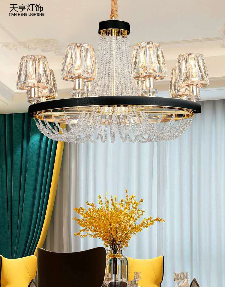 Factory Sale Modern Metal Round Fixtures Modern Luxury Crystal Chandeliers Ceiling Lighting For Home Decoration Lighting