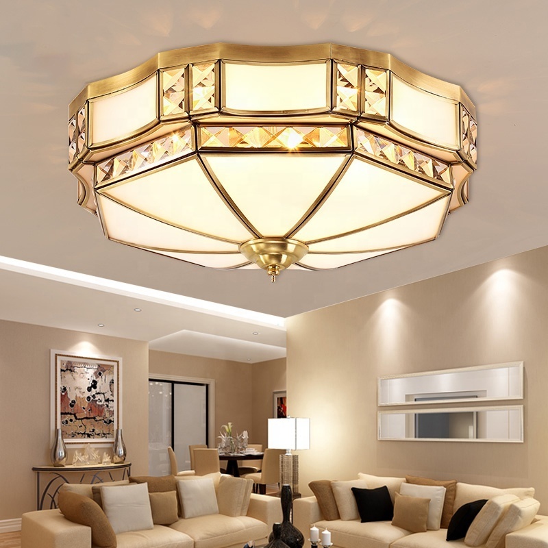 Contemporary Hotel Decoration Art Wholesale Gold Ceiling Light Indoor Copper Metal Led Modern Ceiling Light For Living Room