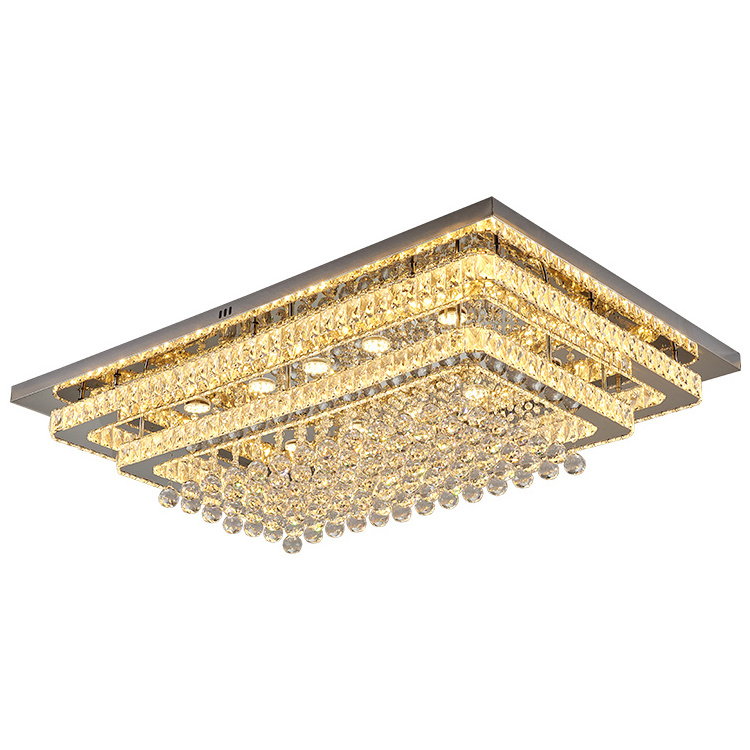 Adequate Inventory Unembroidered Steel + K9 Crystal Top Floor Led Ceiling Lighting Lamp