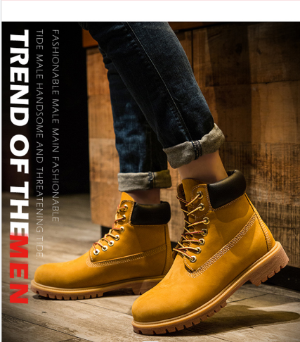 classic boots men's rhubarb boots high-top British tooling men's shoes autumn waterproof men's boots