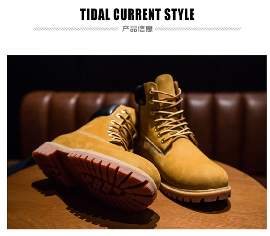 classic boots men's rhubarb boots high-top British tooling men's shoes autumn waterproof men's boots