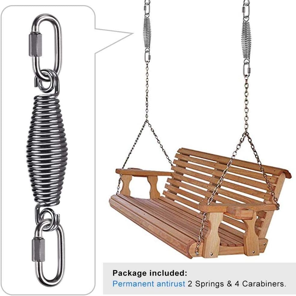 Swing Porch Spring Heavy Duty Hanging Chair Stainless Steel Kit with Fixed Wind Rope Buckle Hammock Swing Chair Spring