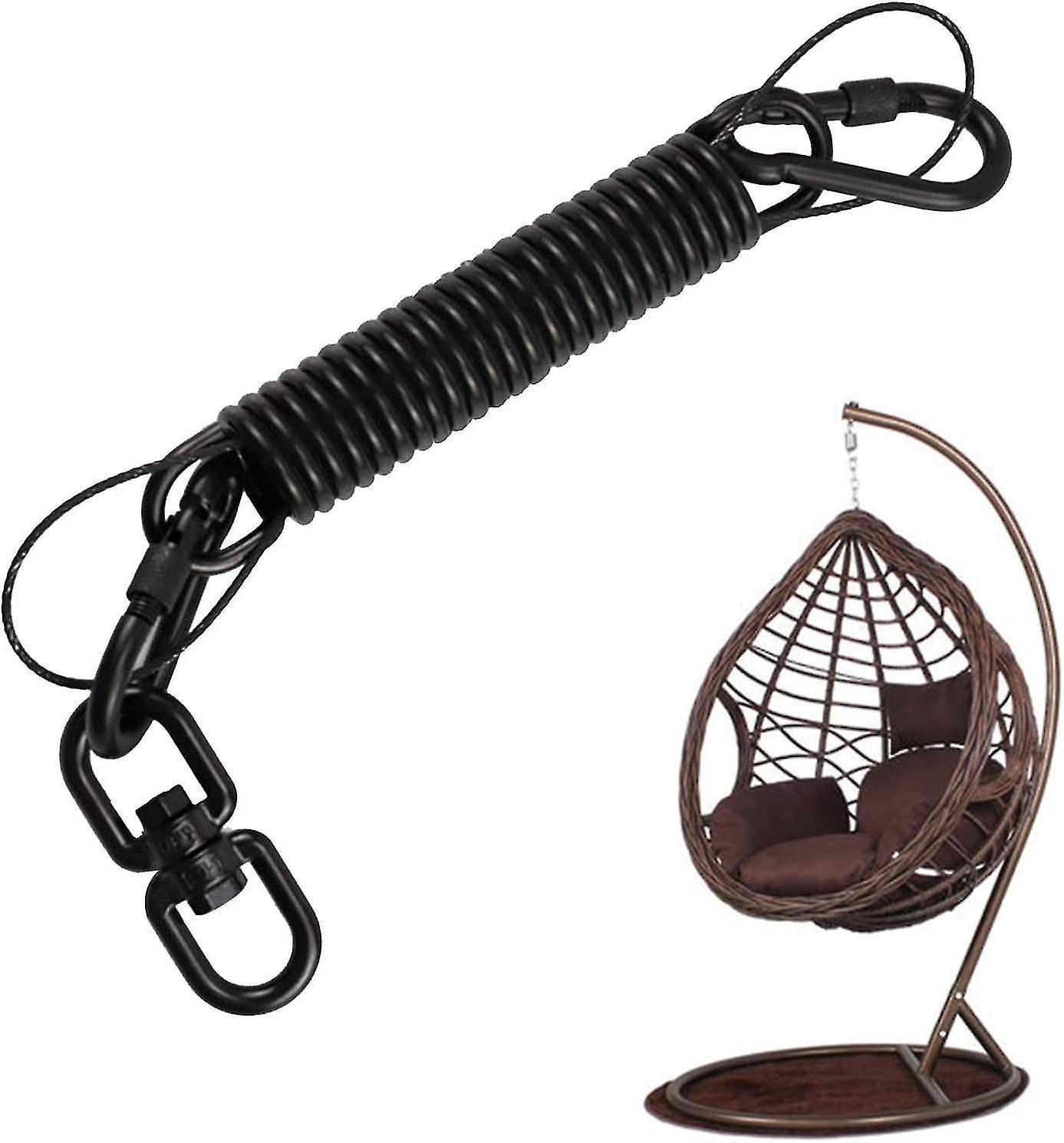 Hot Selling Black Hammock Spring Heavy Duty Hanging Chair Spring Stainless Steel Kit with Snap Hook Carabiners Hammock Spring