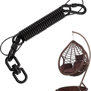 Hot Selling Black Hammock Spring Heavy Duty Hanging Chair Spring Stainless Steel Kit with Snap Hook Carabiners Hammock Spring