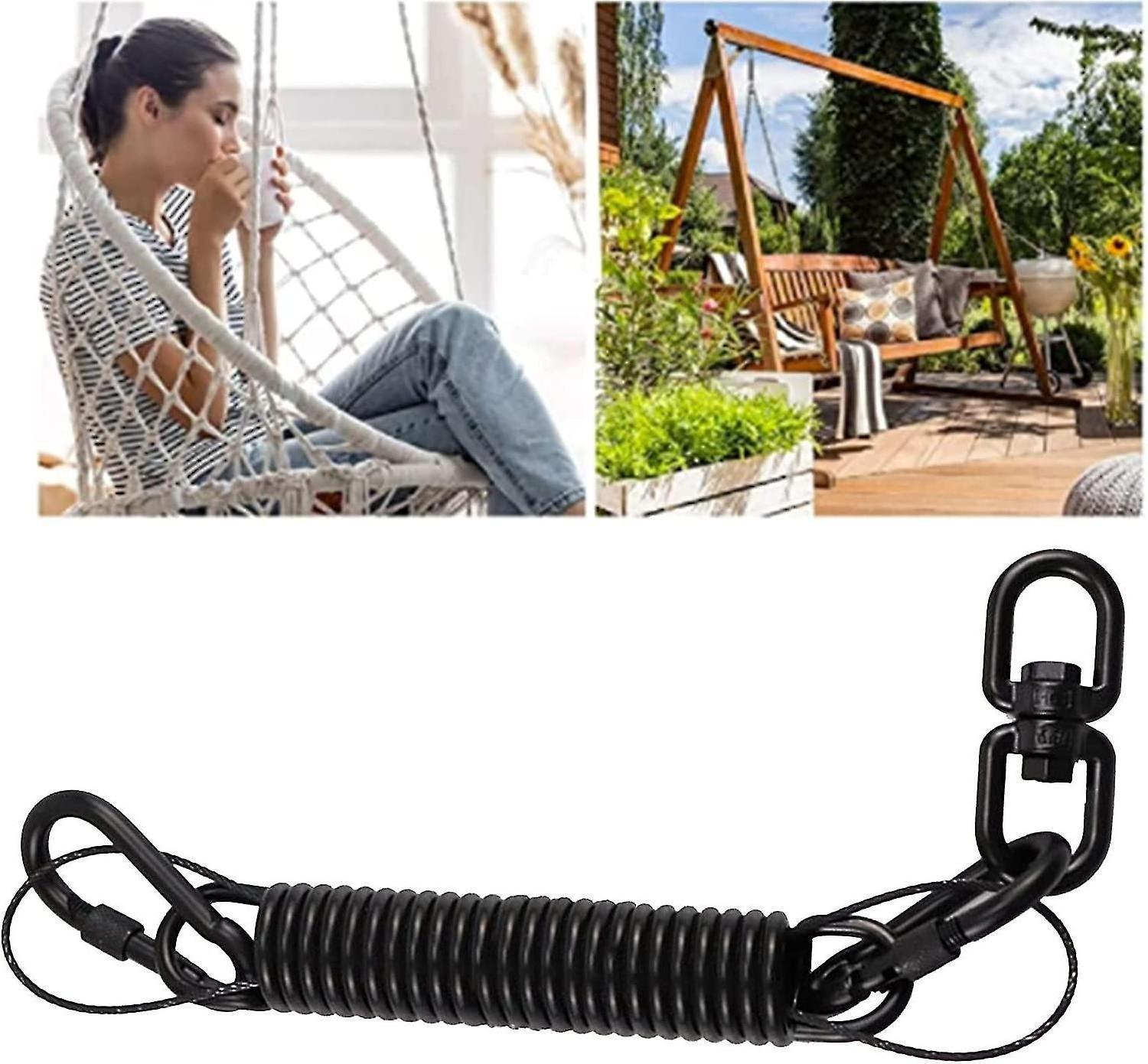 Hot Selling Black Hammock Spring Heavy Duty Hanging Chair Spring Stainless Steel Kit with Snap Hook Carabiners Hammock Spring