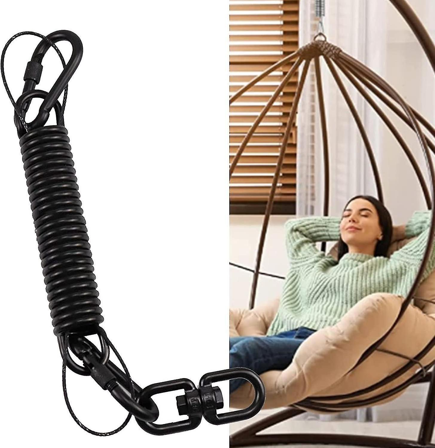 Hot Selling Black Hammock Spring Heavy Duty Hanging Chair Spring Stainless Steel Kit with Snap Hook Carabiners Hammock Spring