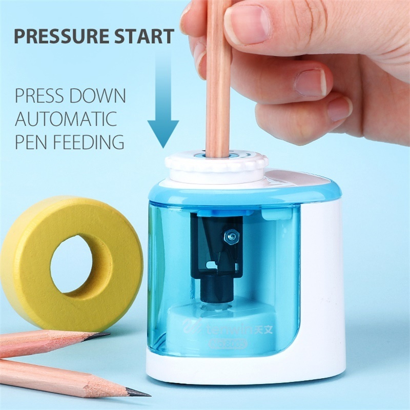 Tenwin 8005 Pencil Sharpener Small Electric Cheap Stationery Use Battery Funny Pencil Sharpener