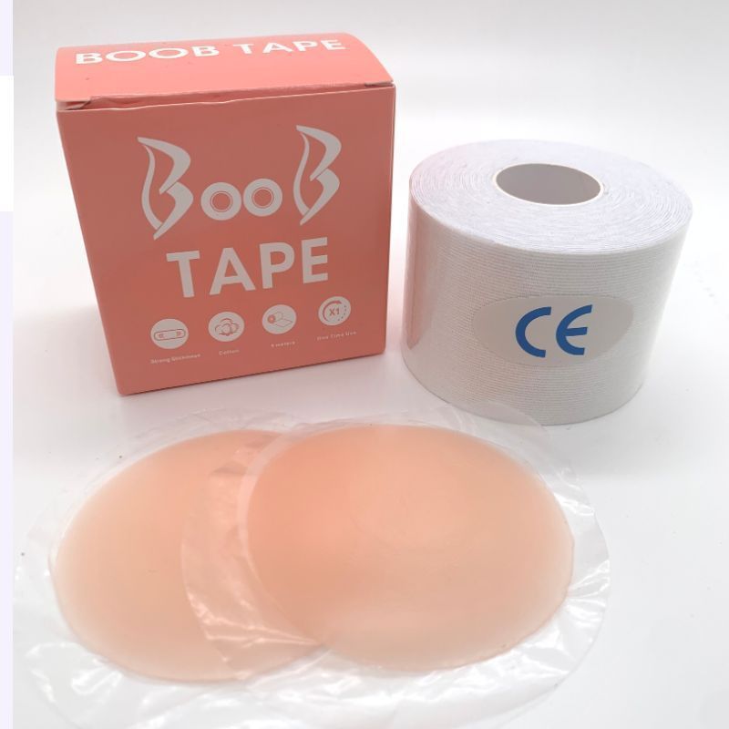 Breast Lift Boob tape with Reusable Nipple Covers,Waterproof Cotton Elastic Boob Tape Popular