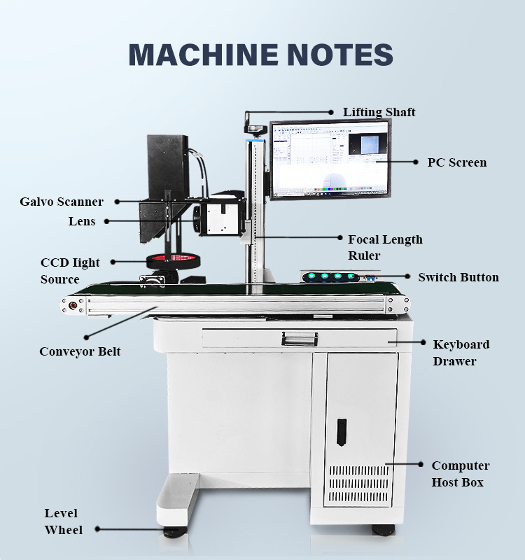 Desktop Fiber Laser Metal Marking Machine with CCD Camera Automatic Visual Positioning System