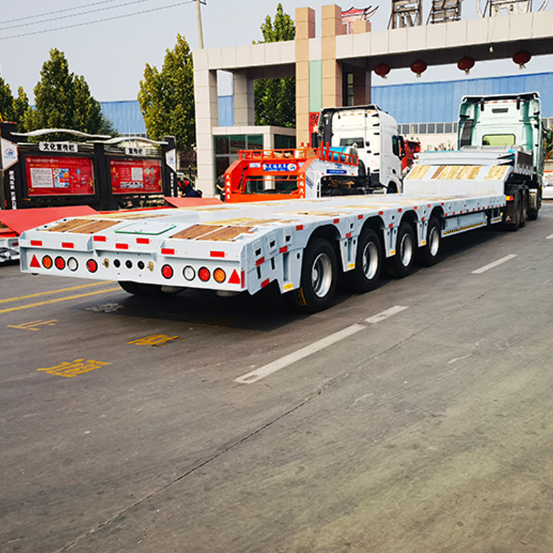 New Used Gooseneck Excavator Lowboy Truck Trailers  60 Ton Lowbed Low Bed Semi Trailer