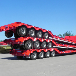 New Used Gooseneck Excavator Lowboy Truck Trailers  60 Ton Lowbed Low Bed Semi Trailer