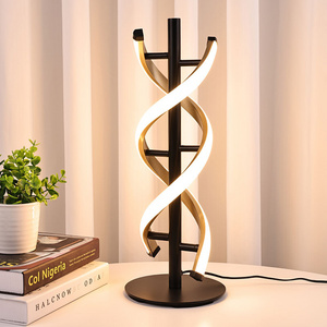 Nordic macaron kid night light base bedside creativity study desk reading led table lamp with double helix