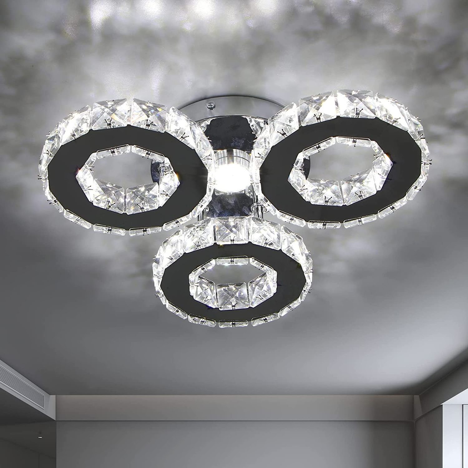 contemporary Mounted dinning Room Home crystal Lighting Round Pink Black Ceiling Light Led Ceiling Lamp Led Ceiling lamp