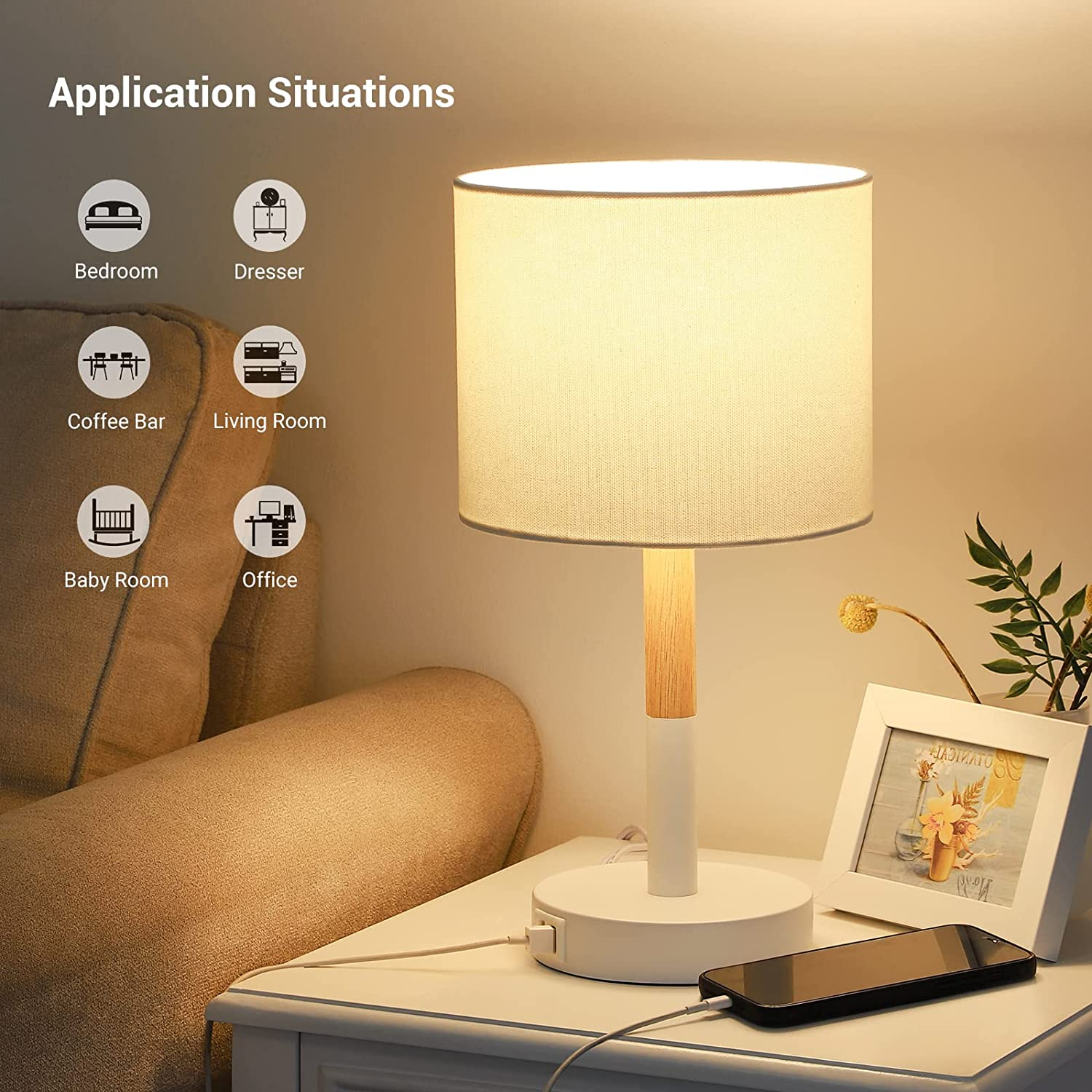 wholesale Hot sell wooden flexible usb rechargeable reading light led on desk lamp dimmable bulbs led table lamp