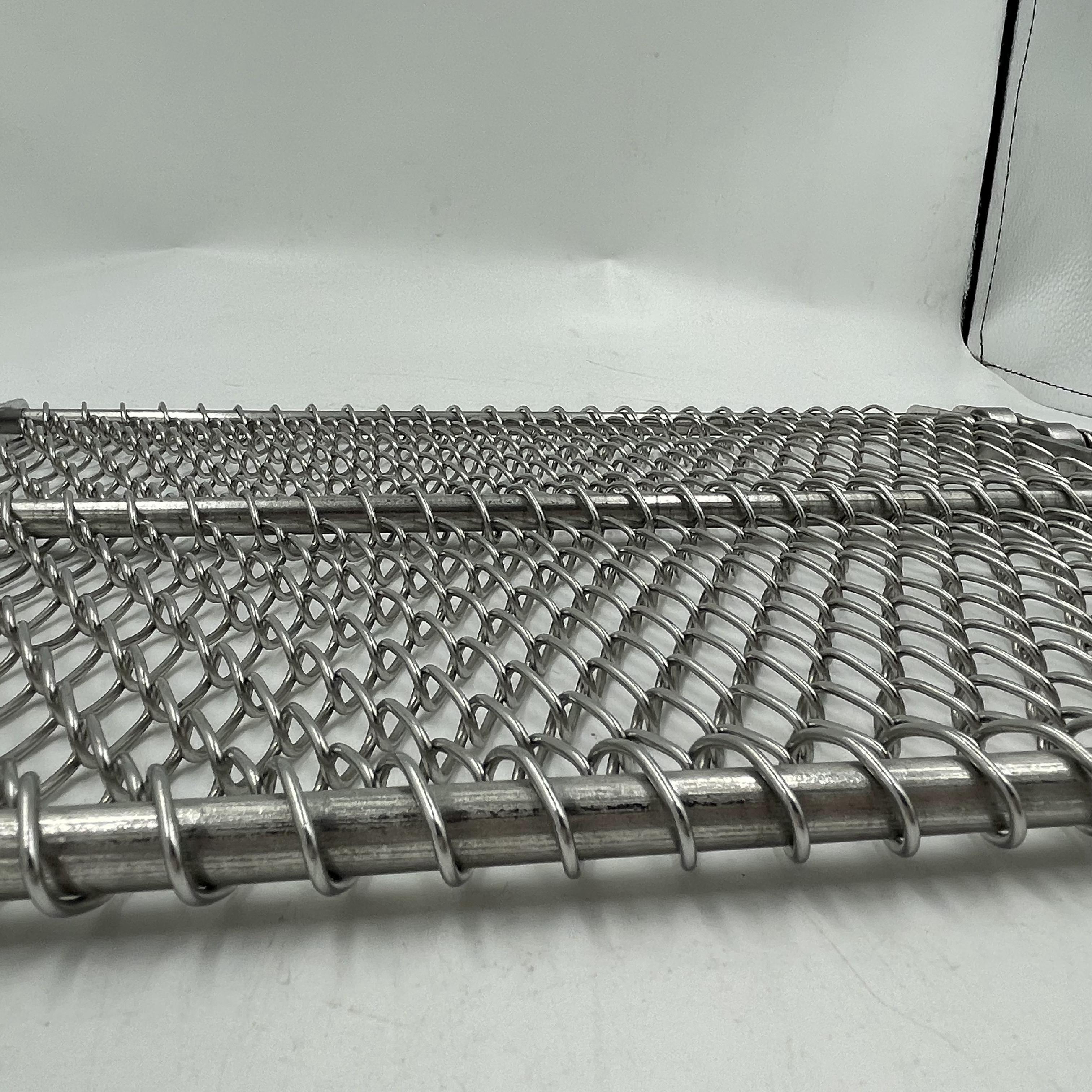 Food grade stainless steel mesh conveyor belt for frying machine with mesh belt seafood cleaning machine with chain mesh belt