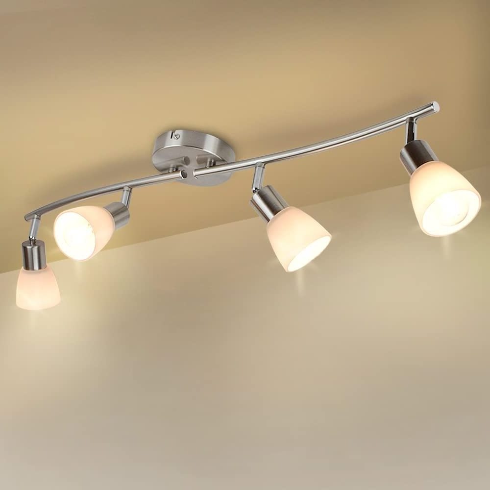 TIANHUA Wholesale 4 lights adjustable ceiling lamp spot lights brushed nickel G9 indoor glass ceiling fixtures