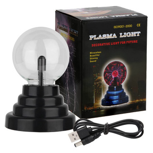 USB 3" 4" 5" 6" 8" 10" 15" 20" Inch Static Ball Light Electric Novelty Party Kids Child Night Light Large Plasma Magic Lamp Ball