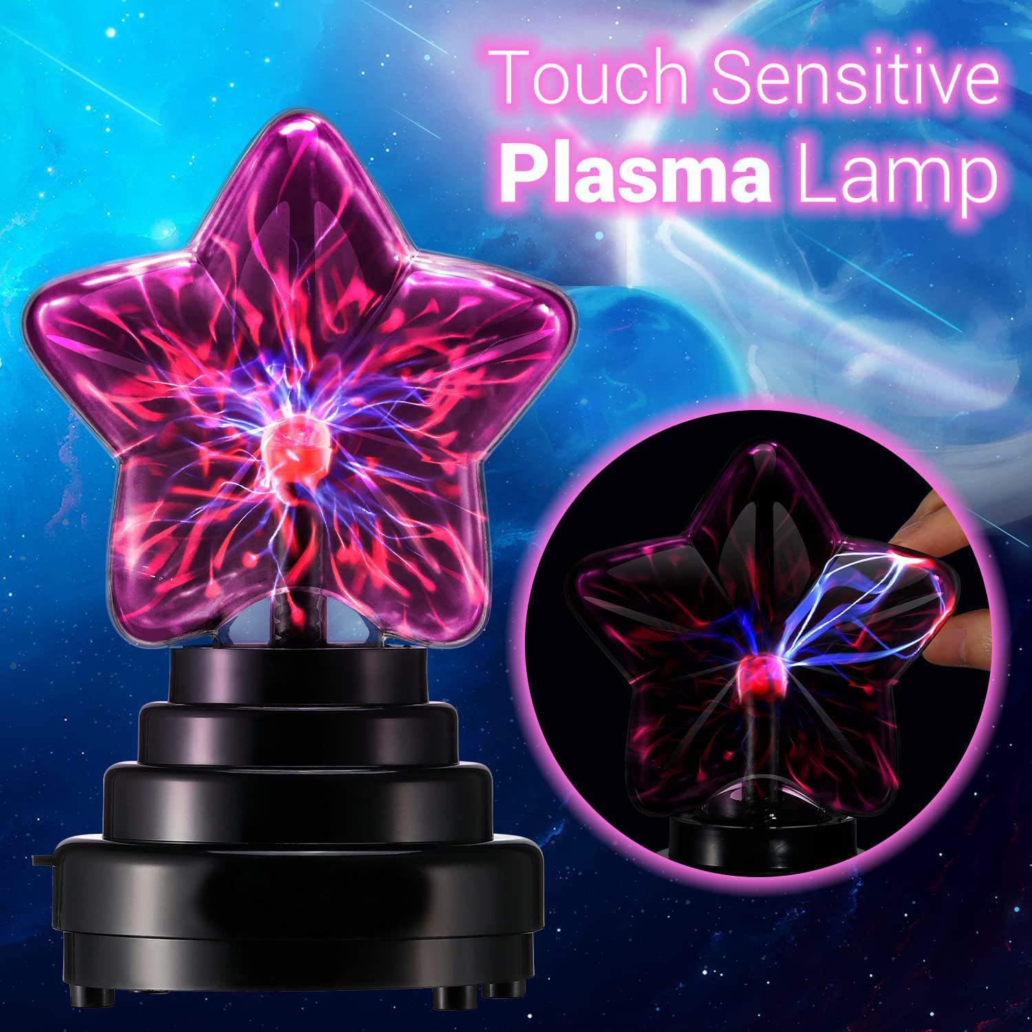 TIANHUA 3 Inch USB and battery operated Plasma Lamp Touch Sensitive Magic Decor Bedroom Ball Ball Lamp Powered Static Ball