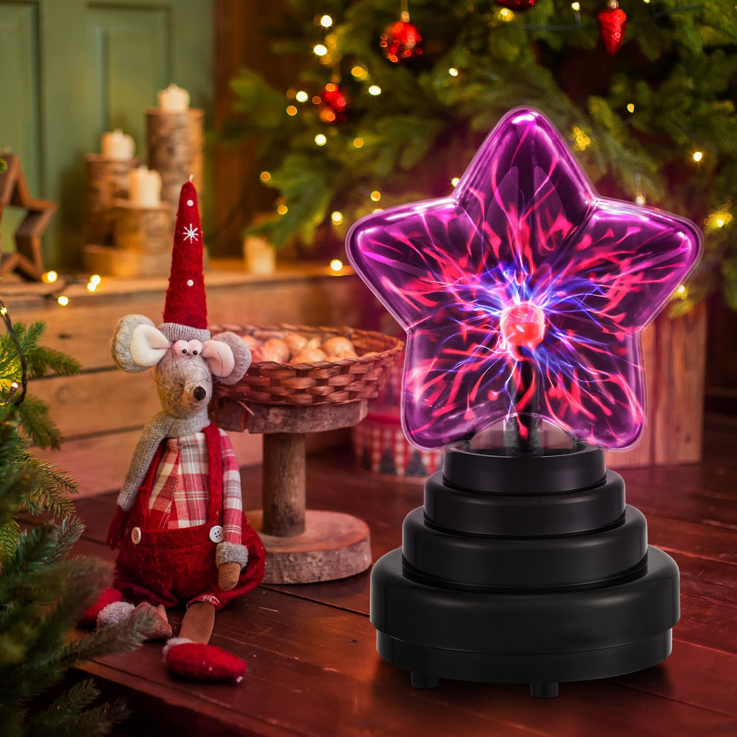 TIANHUA 3 Inch USB and battery operated Plasma Lamp Touch Sensitive Magic Decor Bedroom Ball Ball Lamp Powered Static Ball