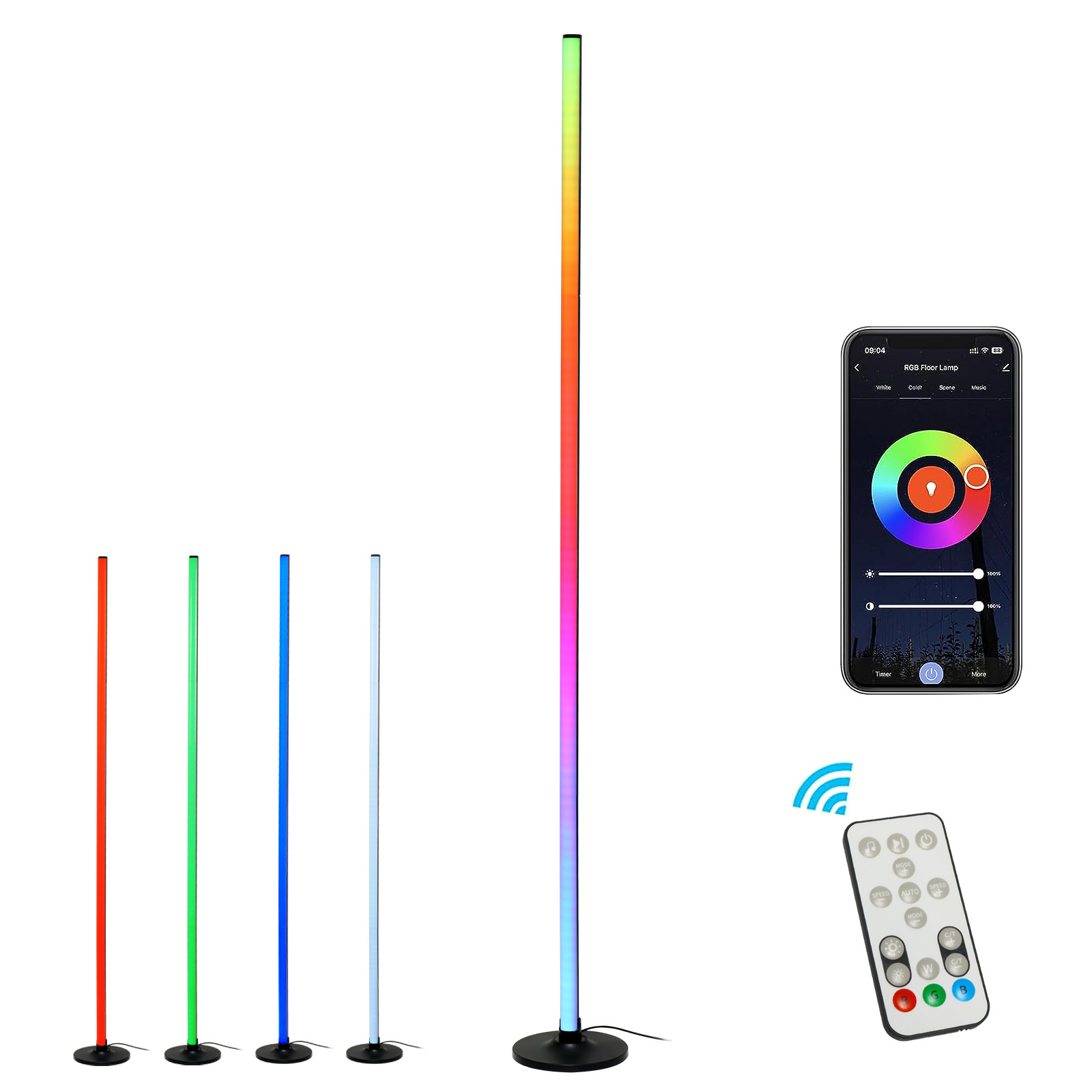 Modern Decoration Smart Corner Light Remote Controlled Tuya Support Google Alexa RGB LED Corner Floor Lamp For Living Room